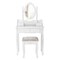 White Makeup Vanity Set with 4 Drawers, 360° Swivel Mirror, and Padded Stool